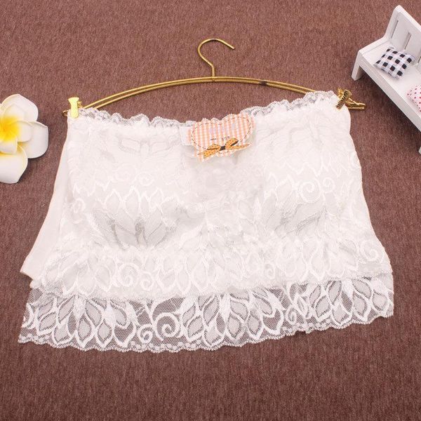 

women's shapers lace tube word collar leaky shoulder super double layer wrapped chest strap pad anti-glare inside, Black;white