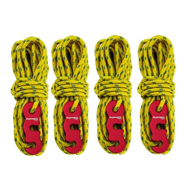 

outdoor gadgets 4pcs/set rock climbing rope 3mm diameter high strength survival paracord safety with tent wind buckle