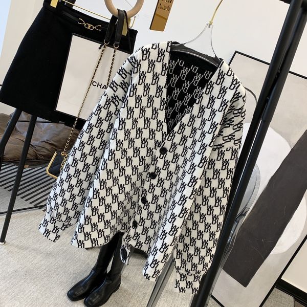 

yang mi's same we11 sweater cardigan for women, Black;white