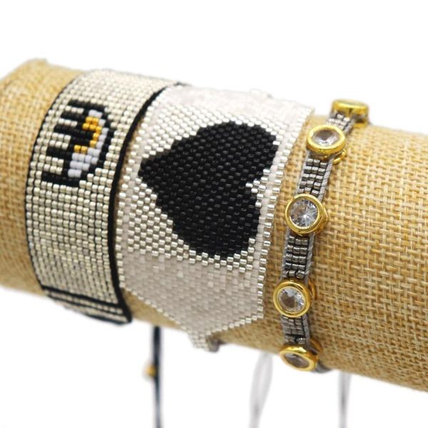

charm bracelets grapes mexican heart bracelet women friends gift miyuki jewelry 2021 fashion handmade woven japanese bead pulseras, Golden;silver