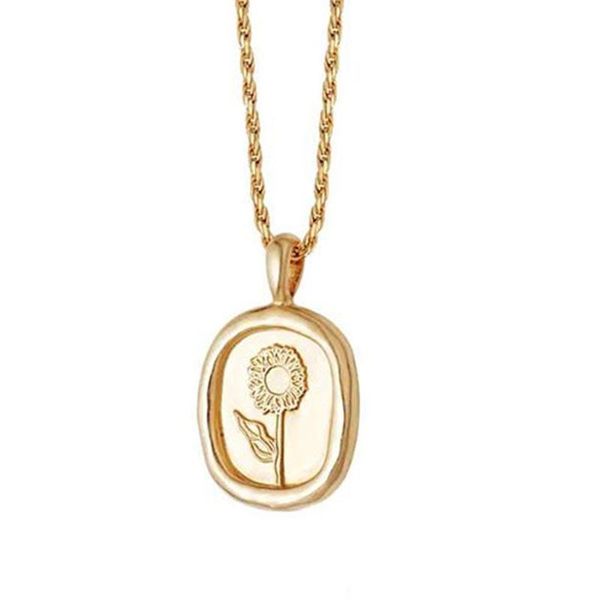 

pendant necklaces women's neck chain sunflower necklace women titanium steel gifts for trending products 2021 gift to girlfriend, Silver