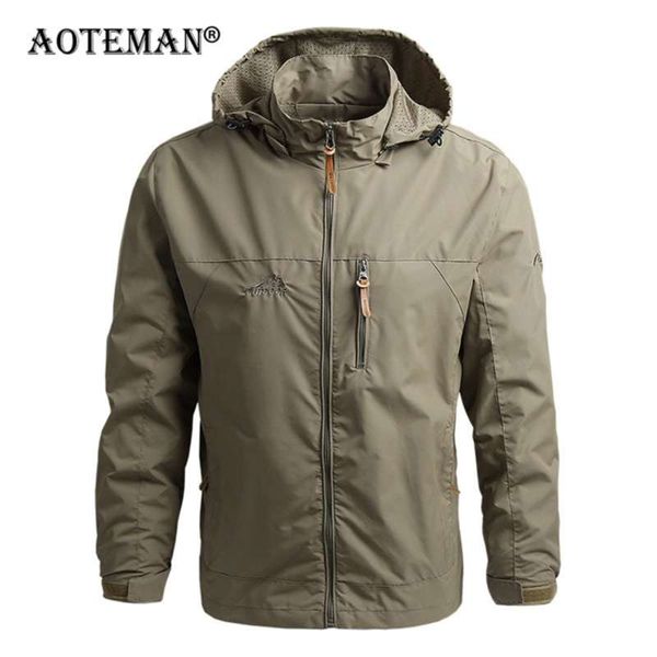 

men waterproof jackets hooded coats male outdoor outwears windbreaker windproof spring autumn jacket fashion clothing coat lm090 210928, Black;brown