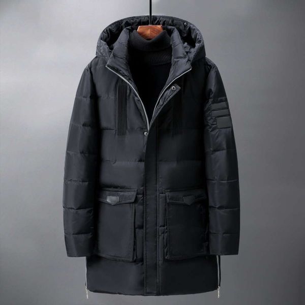 

medium length hooded down jacket for men in winterwinter, Black