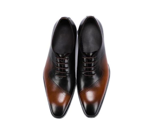 

dress shoes vintage carved brogue leather fashion lace-up mens business social banquet formal wear, Black
