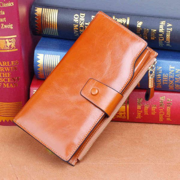 

bags wallet backpack selling rfid oil wax super fiber women's multi-function multi card long, Black;red