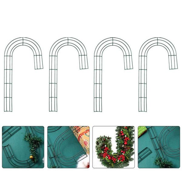 

decorative flowers & wreaths 4pcs cane iron wreath frame diy accessory christmas
