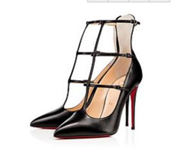 

women wedding pumps summer sandals marry high heel women's red bottom pumps toerless muse 100mm suede pumps, Black