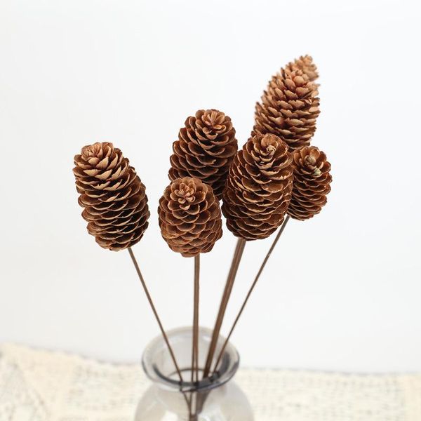 

decorative flowers & wreaths 1pcs natural pine cones dried artificial for home christmas diy garland wreath wedding decoration ornaments
