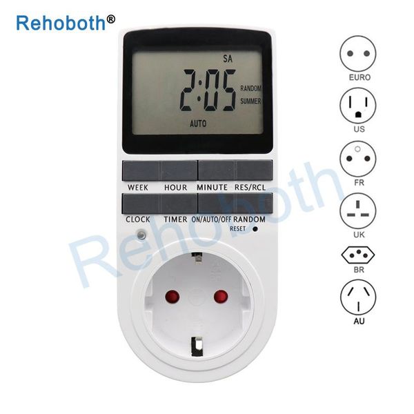

timers electronic digital timer switch eu plug kitchen outlet 230v 50hz 7 day 12/24 hour programmable timing socket