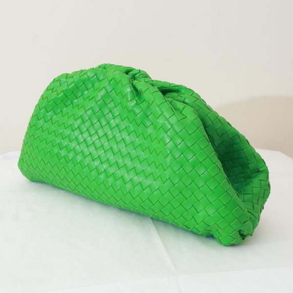 

evening bags 2021 cloud woven bag sheepskin leather shoulder slung dumplings clutch handbag genuine crossbody
