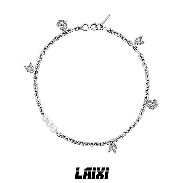 

chains 2021 original trend couple pearl necklace women's luxury design clavicle chain men's valentine's day gift, Silver