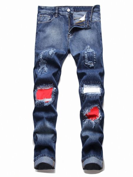 

men ripped detail skinny jeans w1uz#, Blue