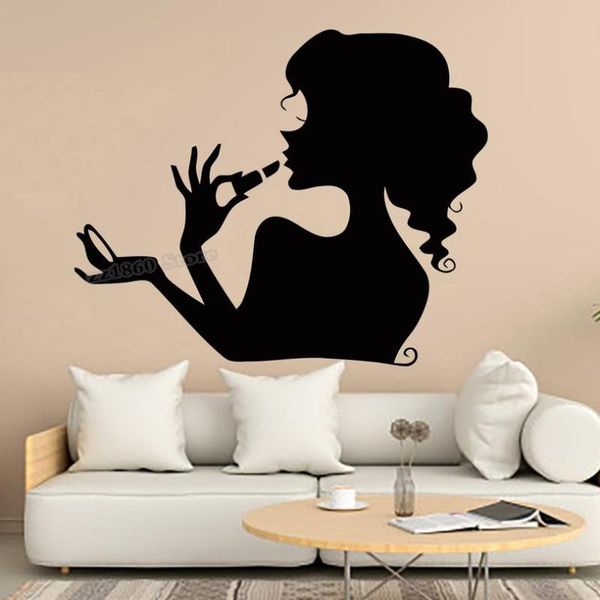 

wall stickers beauty salon decal manicure hair nails eye lashes make up sticker women girl room decor gifts art decals b591
