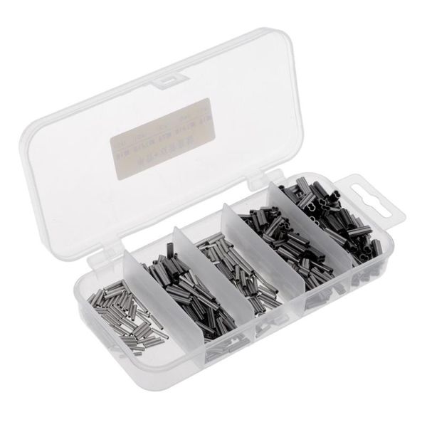 

fishing accessories 500pcs single & double barrel copper crimp sleeves crimps for rigs making lines tube connector