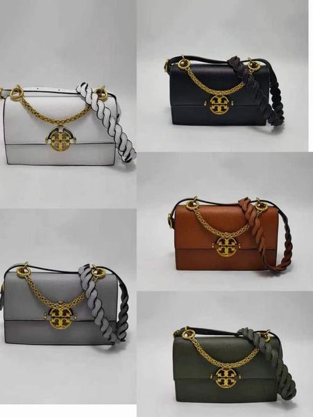 

tb same solid color chain woven strap single shoulder messenger handbag