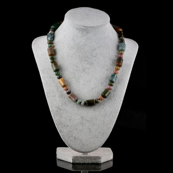 

pendant necklaces wholesale natural stone necklace agates quartz 23colors optional 10x14mm 18 inches, Silver