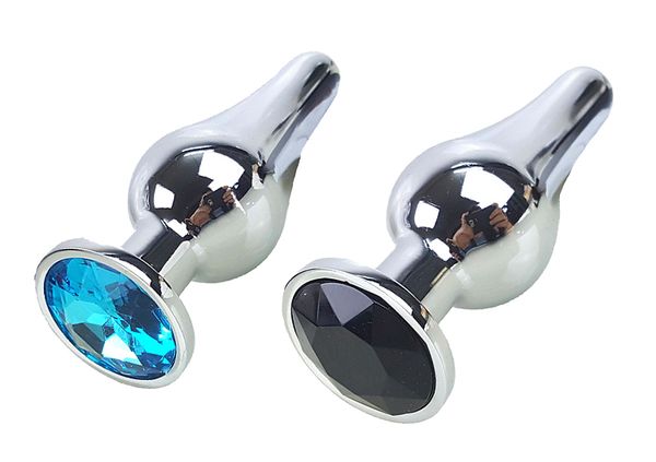 Big Metal Anal Butt Plug Brinquedos de sexo para jóias de cristal adulto Anal Breads Game Sexo Erótico Big Men Produto Sexo Multicolors