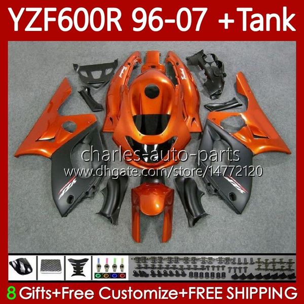 Bodys Kit para Yamaha Thundercat YZF600R YZF-600R YZF600 R CC 600R 96 97 98 99 00 01 Bodywork 86No.17 YZF600-R 02 03 04 05 06 07 600CC 1996-2007 OEM Fearding Black Black