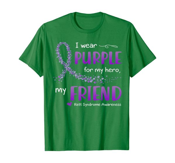 

i wear purple for my friend rett syndrome awareness t-shirt, White;black