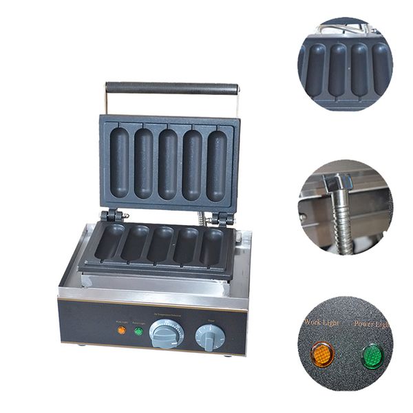 Elektrische Waffelwursthersteller Backen Pfannen Knusprige französische Hot Dog Lolly Stick Muffin Hotdog Maschine Non-Stick Edelstahl Baker