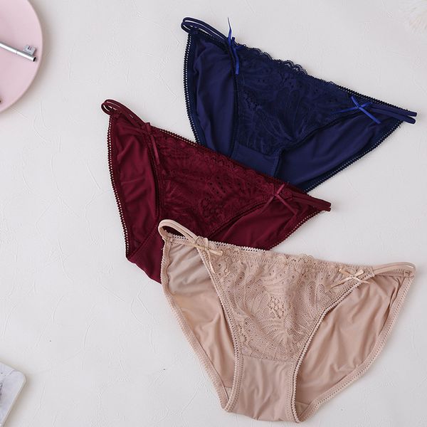 

new low waist ice silk seamless women's underwear, Black;pink