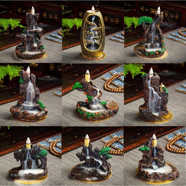 

fragrance lamps 10 kinds creative reflux incense holder ceramic backflow waterfall smoke burner home decor teahouse use stick censer