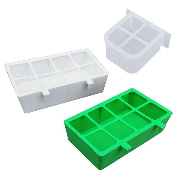 

4/8 grids plastic hanging cups bird feeding bowl parrot feeder water tray