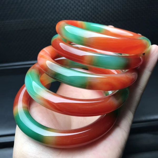 

1pcs agate bracelet colorful agate round bar womens color jade bracelet, Black
