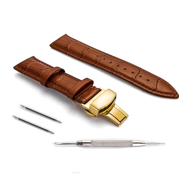 

genuine leather watch strap alligato rwatchband 16mm 18mm 20mm 22mm 24mm soft calf, Black;brown