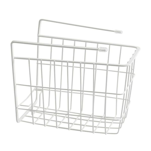 

storage baskets 1pc simple hanging basket office iron wire grid (white)