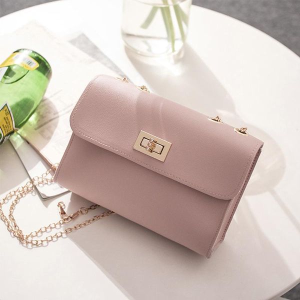

evening bags fashion simple small square bag pu leather coin purse metal chain mobile phone shoulder crossbody solid color women handbag