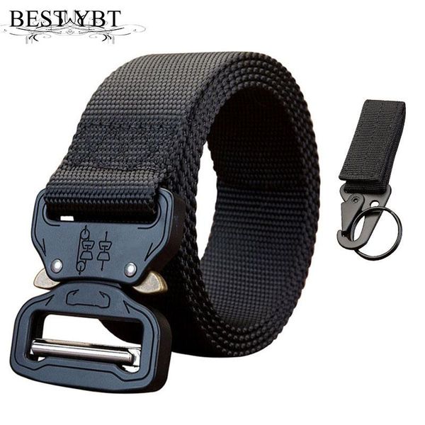 

belts ybt nylon belt alloy automatic buckle 115-135 cm tactical army style women and men, Black;brown