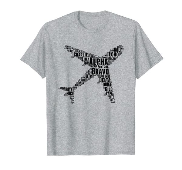 

aviation phonetic alphabet airplane pilot/controller t-shirt, White;black
