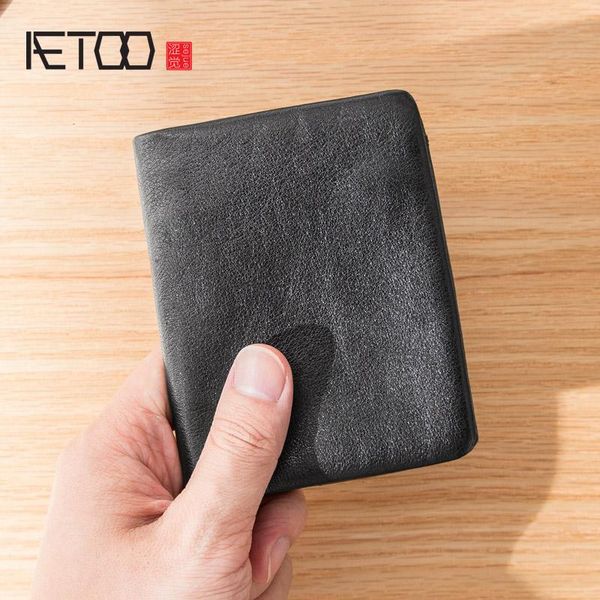 

wallets aetoo men's wallet, trendy personality short youth soft wallet vertical, Red;black