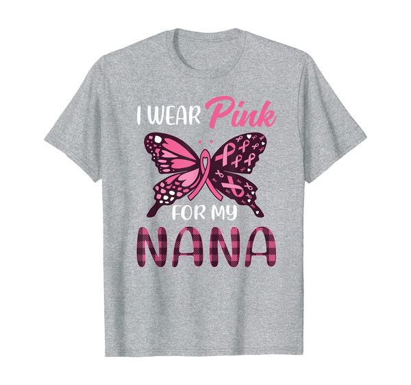 

i wear pink for my nana breast cancer pink ribbon t-shirt, White;black