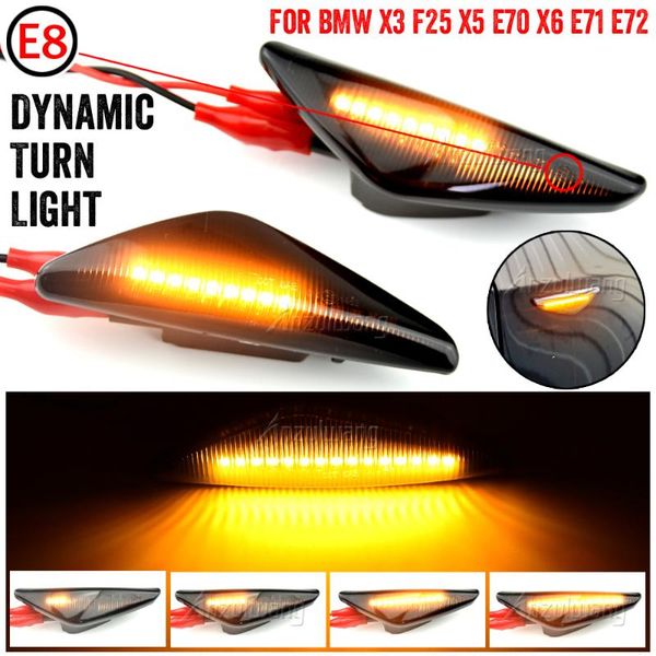 

emergency lights led dynamic side marker turn signal blinker flowing water flashing light for x3 f25 x5 e70 x6 e71 e72 2008-2014