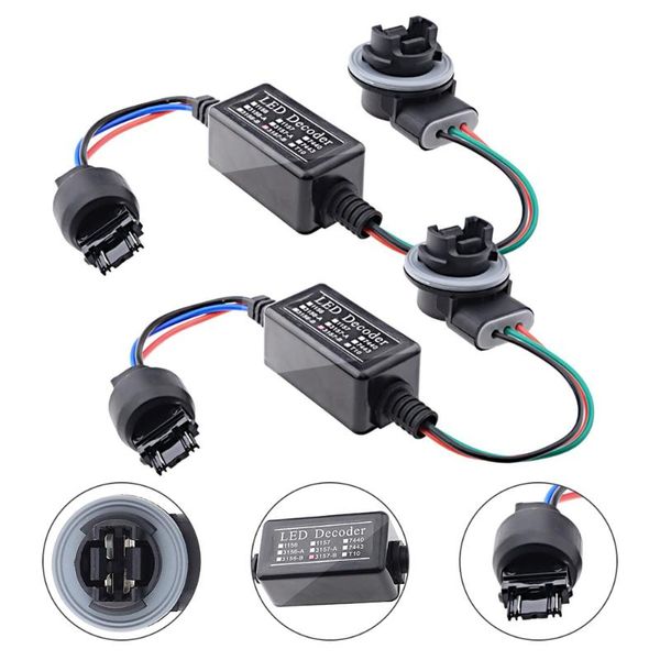 

other lighting system 2pcs 3157/ 4157 bulb load resistor canceller decoder for led turn signal light brake lamp fault eliminator decoding li
