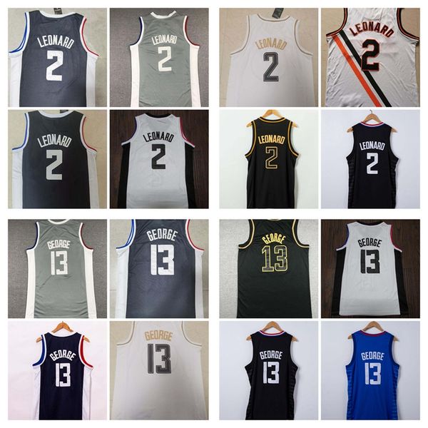 

basketball jersey paul george kawhi leonard swingmen jerseys, Black;red
