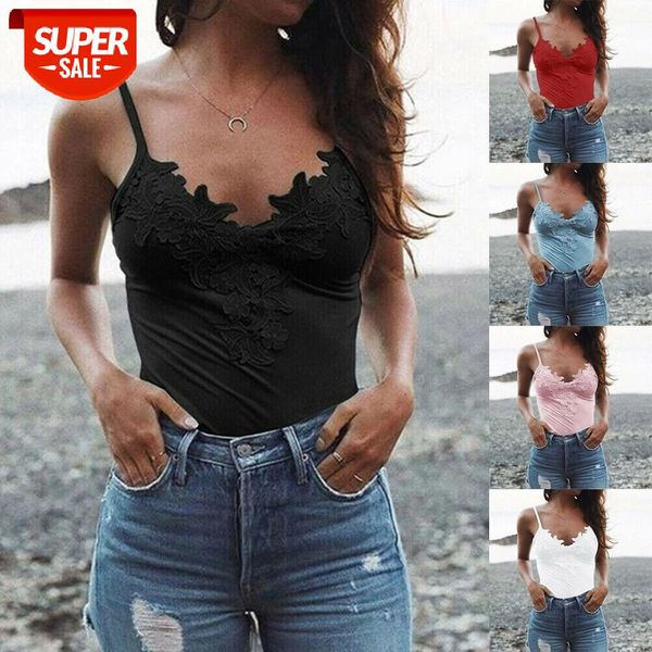 

2019 brand new women's summer t-shirt vest strappy slim fit floral tank blouse basic tee shirt halter party night #gf26, White