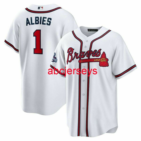 

men women kids ozzie albies white 2021 world series champions jersey embroidery baseball jerseys xs-5xl 6xl, Black