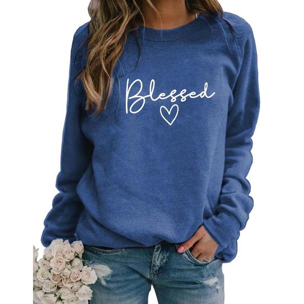 

women's hoodies & sweatshirts blessed heart love letter print women spring winter for female femmes autumn artist sweet lover gift, Black