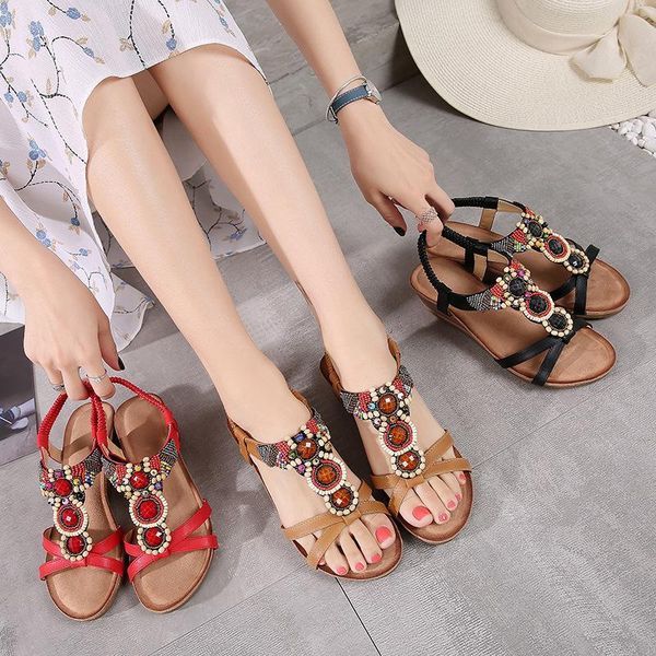

sandals roman style women wedges shoes sandalias 2021 summer casual party platform high heels woman plus size, Black
