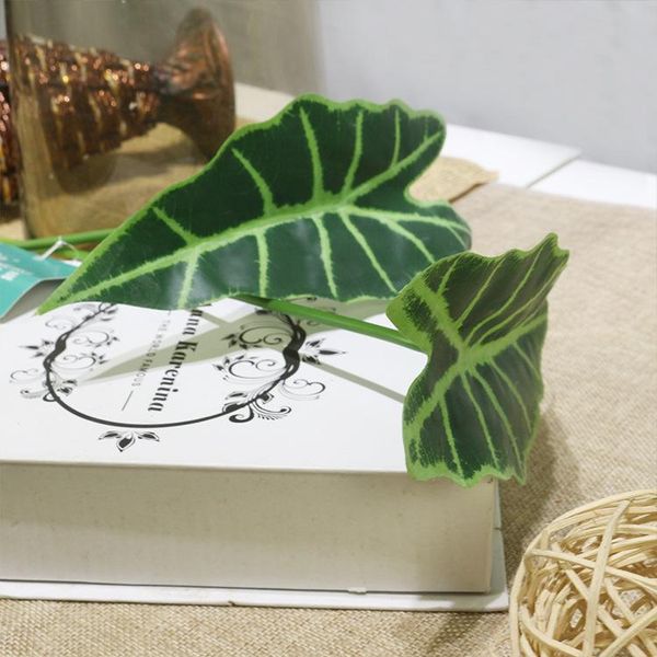 

single large alocasia feel artificial leaves plants plant home decoration soft decoration placed wedding flower
