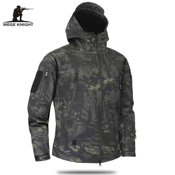 

mege brand clothing autumn men's military camouflage fleece jacket army tactical multicam male windbreakers, Black;brown