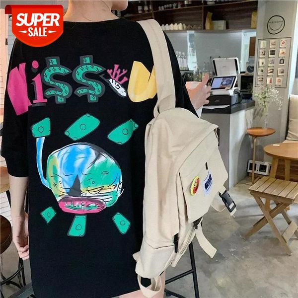 

t shirt short sleeved o-neck harajuku vintage t-shirts letter printing causal loose tshirt solid color summer selling tees #1s4n, White