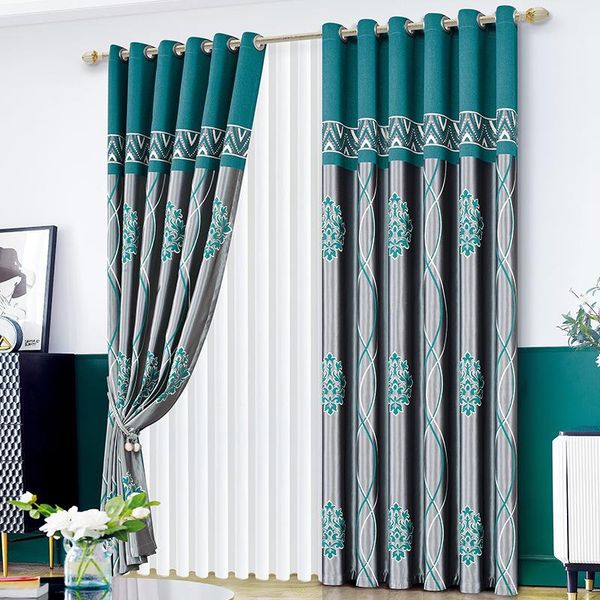 

curtain & drapes curtains for living room 2021 european style cashmere jacquard cationic fabric shading study dining bedroom