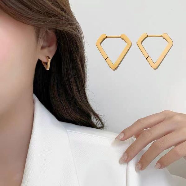 

stud personality simple earrings irregular love for women trend niche design stainless steel ins ear jewelry, Golden;silver
