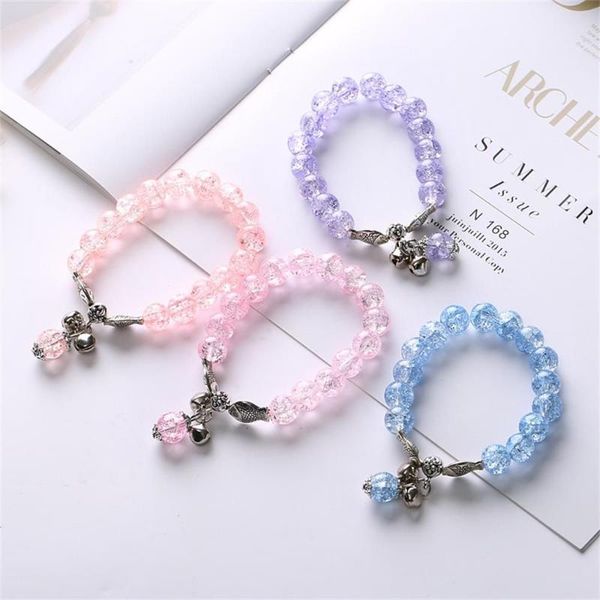 

link, chain pisces bell imitation crystal elegant beaded bracelet ethnic style bangle jewelry explosion beads, Black