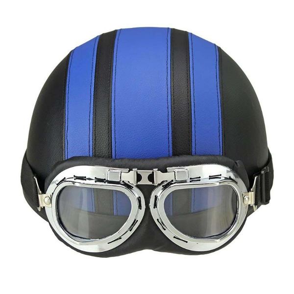 

motorcycle helmets helmet men women open face half visor protection goggles safety