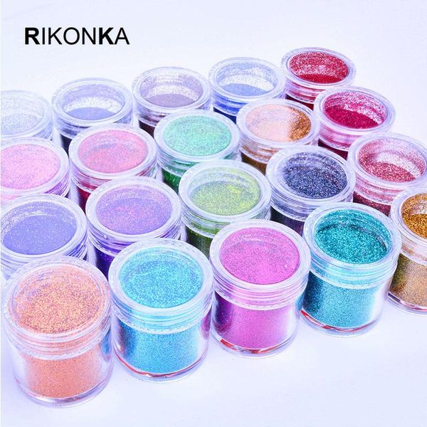 

nail glitter 10ml holographic fine dust manicure accessories sparkly pigment powder for design colourful art supplies, Silver;gold